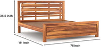 Solid Sheesham Wood King Size Bed Frame for Modern Bedroom