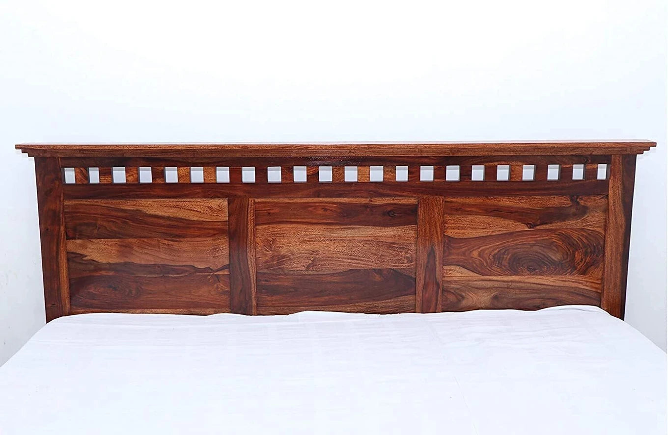 Solid Sheesham Wood King Size Bed with Storage for Bedroom