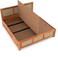 Solid Sheesham Wood Cane King Size Bed with Storage for Bedroom