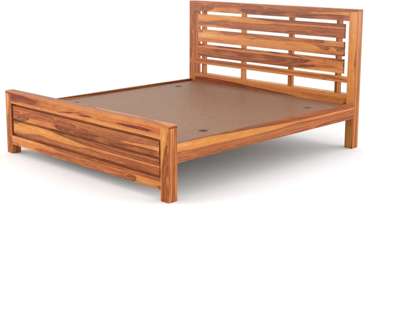 Solid Sheesham Wood King Size Bed Frame for Modern Bedroom