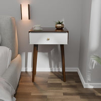 Modern Wooden Bedside Table with Drawer | Woodzest
