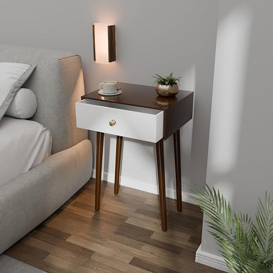 Modern Wooden Bedside Table with Drawer | Woodzest