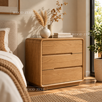 Natural Oak 3 Drawer Wooden Chest of Drawers for Bedroom