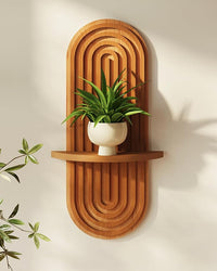 WOODZEST Modern Solid Wood Floating Wall Shelf for Home Decor