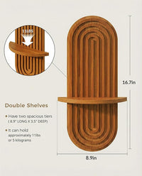 WOODZEST Modern Solid Wood Floating Wall Shelf for Home Decor