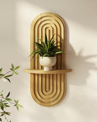 WOODZEST Modern Natural Wood Floating Wall Shelf for Home Decor
