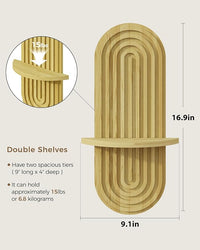 WOODZEST Modern Natural Wood Floating Wall Shelf for Home Decor