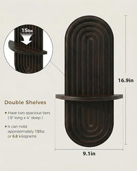 WOODZEST Dark Walnut Solid Wood Floating Wall Shelf for Home Decor