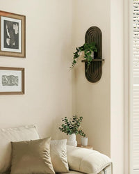 WOODZEST Dark Walnut Solid Wood Floating Wall Shelf for Home Decor