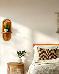 WOODZEST Modern Solid Wood Floating Wall Shelf for Home Decor