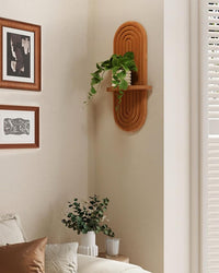 WOODZEST Modern Solid Wood Floating Wall Shelf for Home Decor