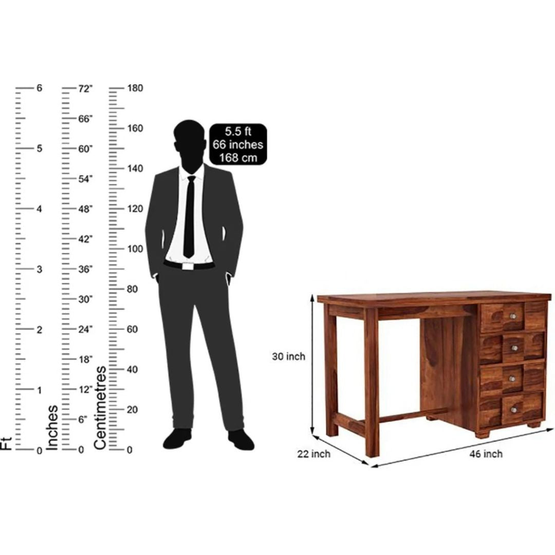 Solid Sheesham Wood Study Table for Home & Office | Ample Storage