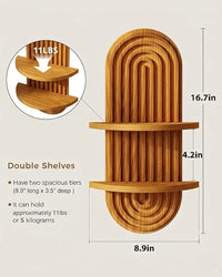 WOODZEST Set of 2 Solid Wood Floating Wall Shelves for Home Decor