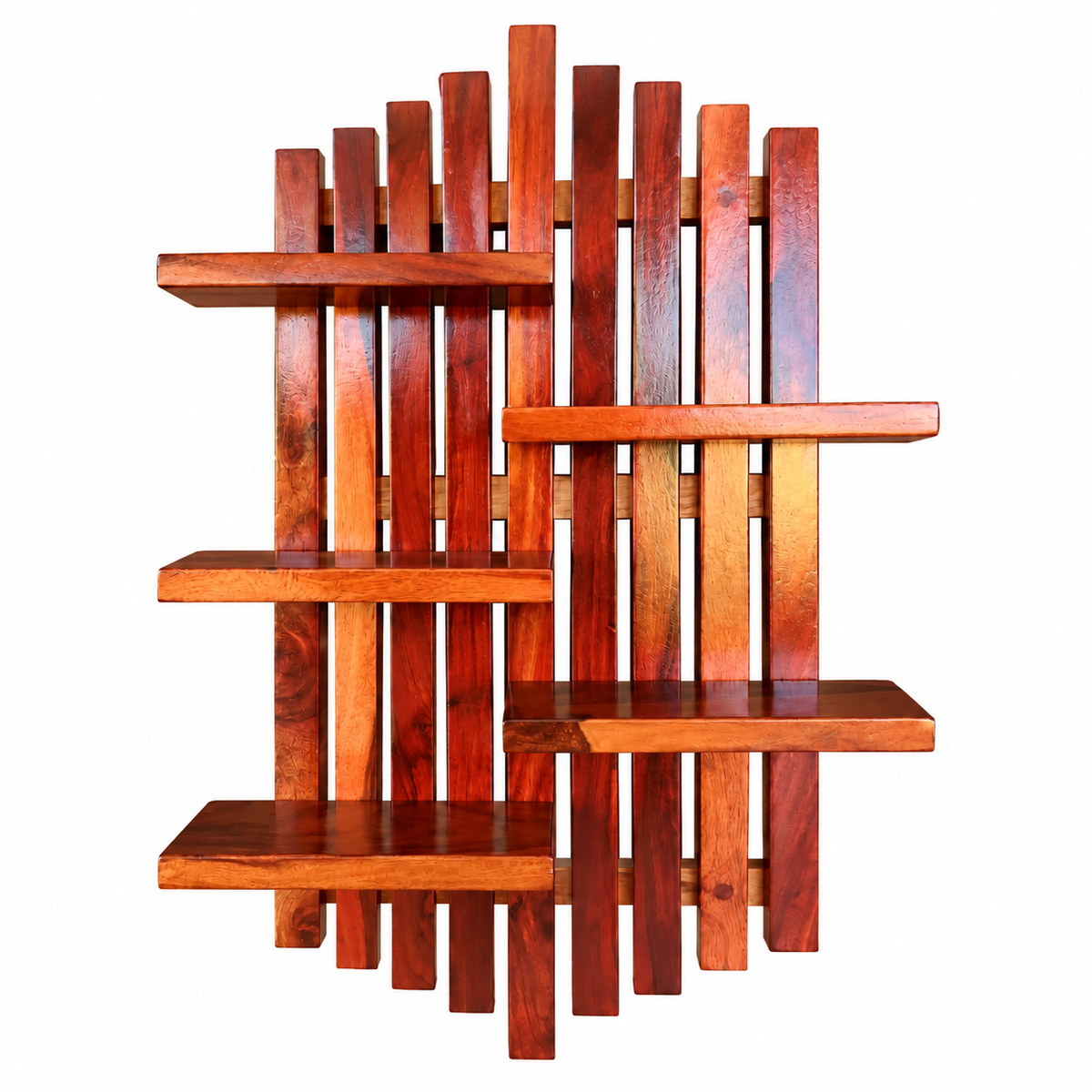 Multipurpose Wooden Wall Shelf with Plant Holder | Modern Floating Display