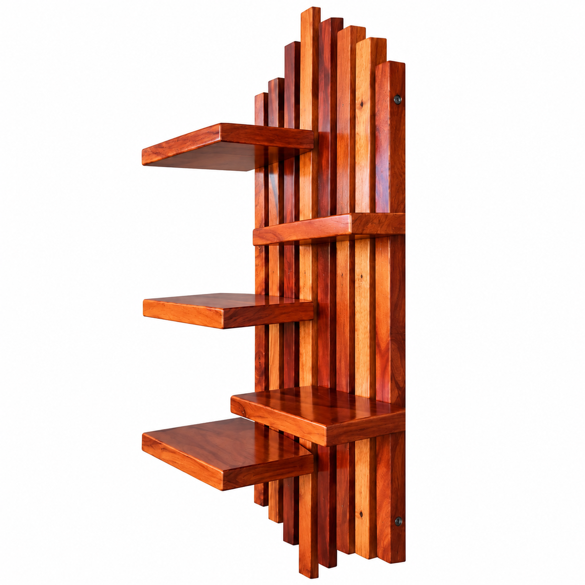 Multipurpose Wooden Wall Shelf with Plant Holder | Modern Floating Display